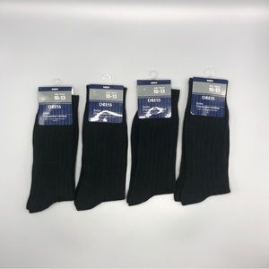 Lot of 4 Men’s Black Dress Socks 10-13